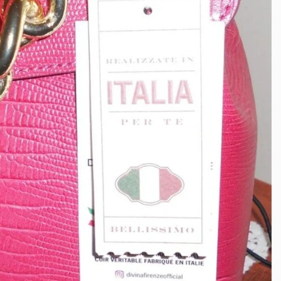 NWT Divina Firenze Ruby Red Italian Leather Convertible Shoulderbag main image 10